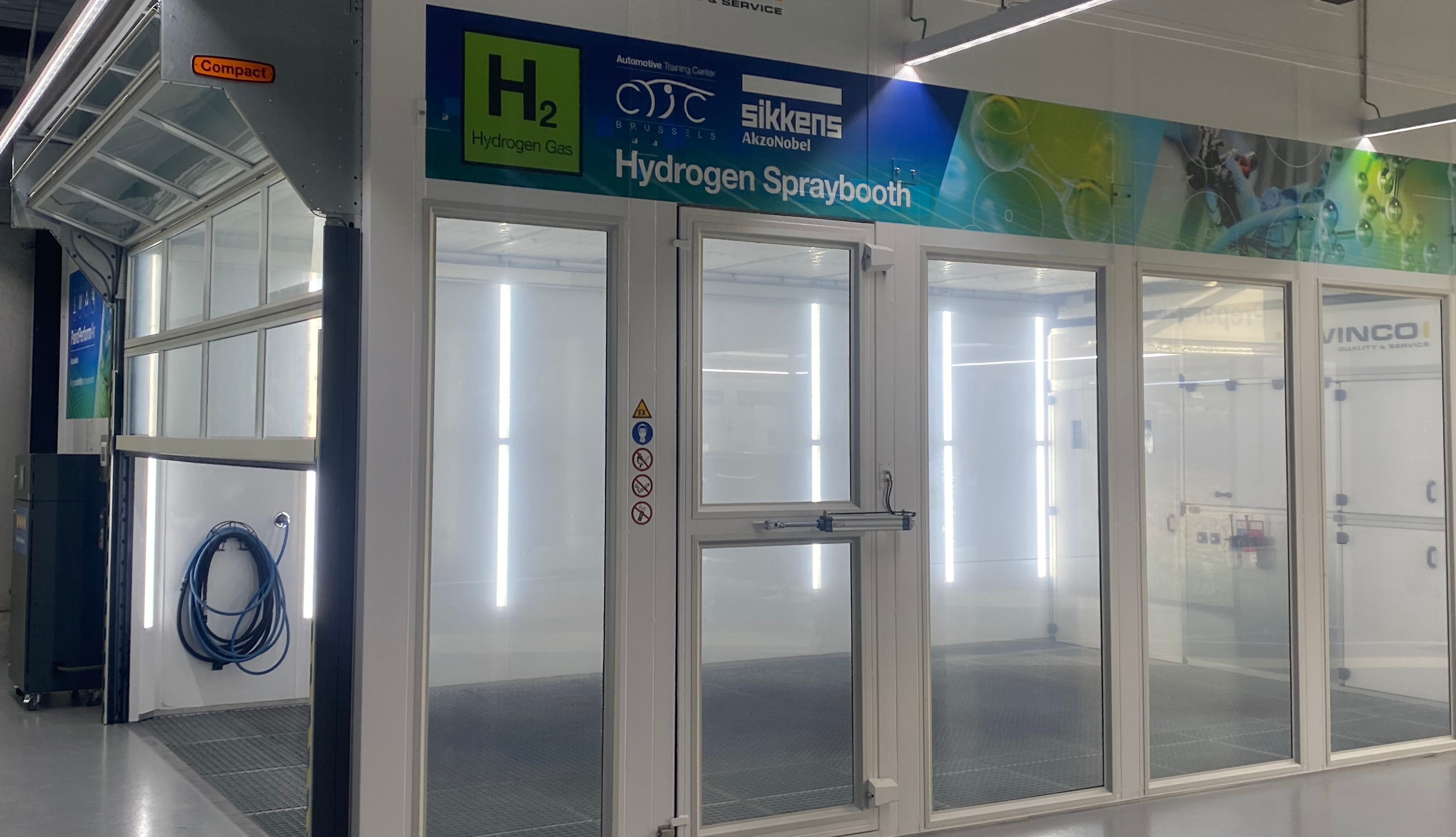 Installs hydrogen-powered spray booth at new automotive training center