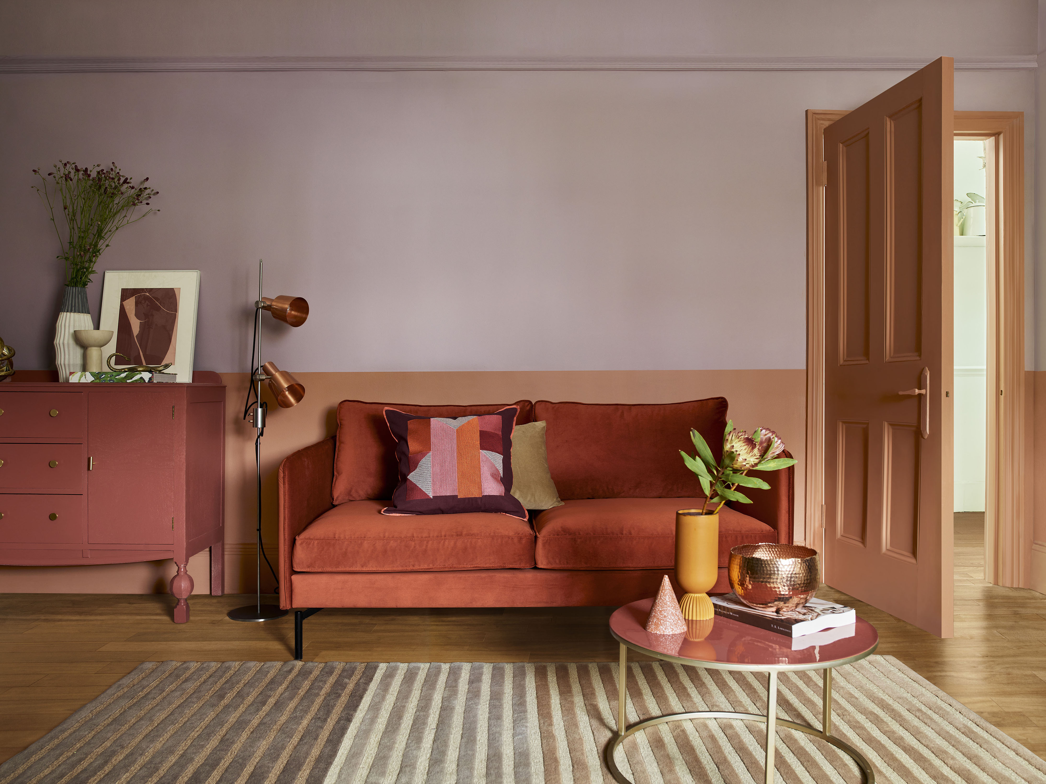 Dulux Heritage Red Sand Dusted Heather Living Room