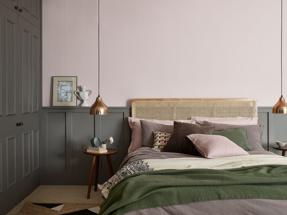 Potters Pink Mud Lark Heritage Bedroom Panelling