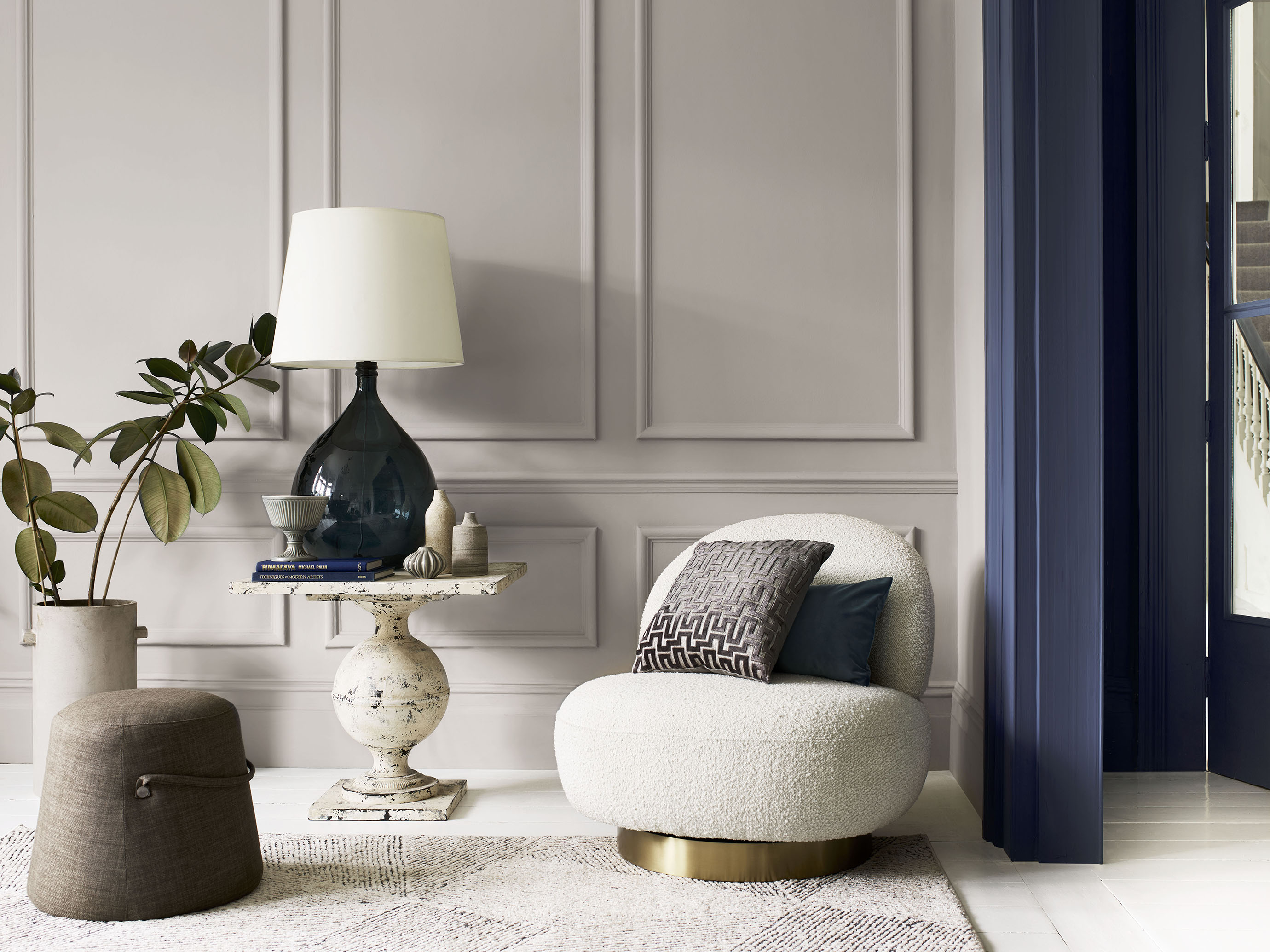 27032 Heritage Living Room Pebble Grey And Dh Indigo