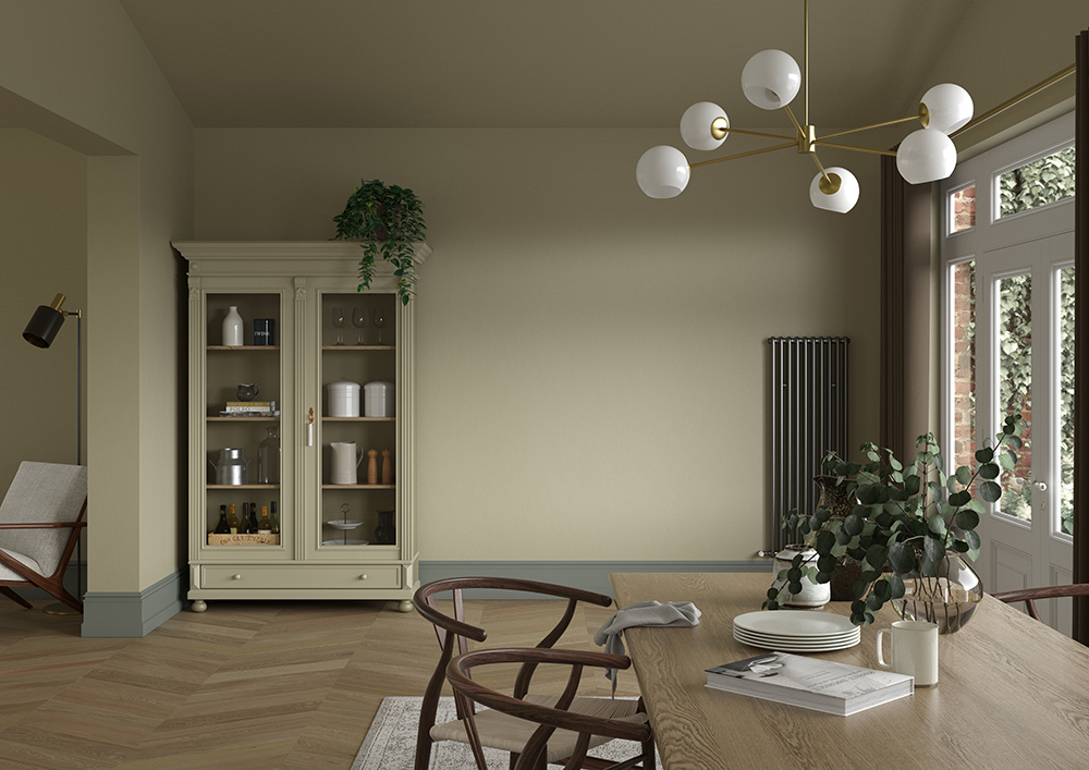 2mb Diningroom   Wall   Olive Tree, Woodwork   Waxed Khaki, Ceiling   Olive Tree, Dresser   Olive Tree