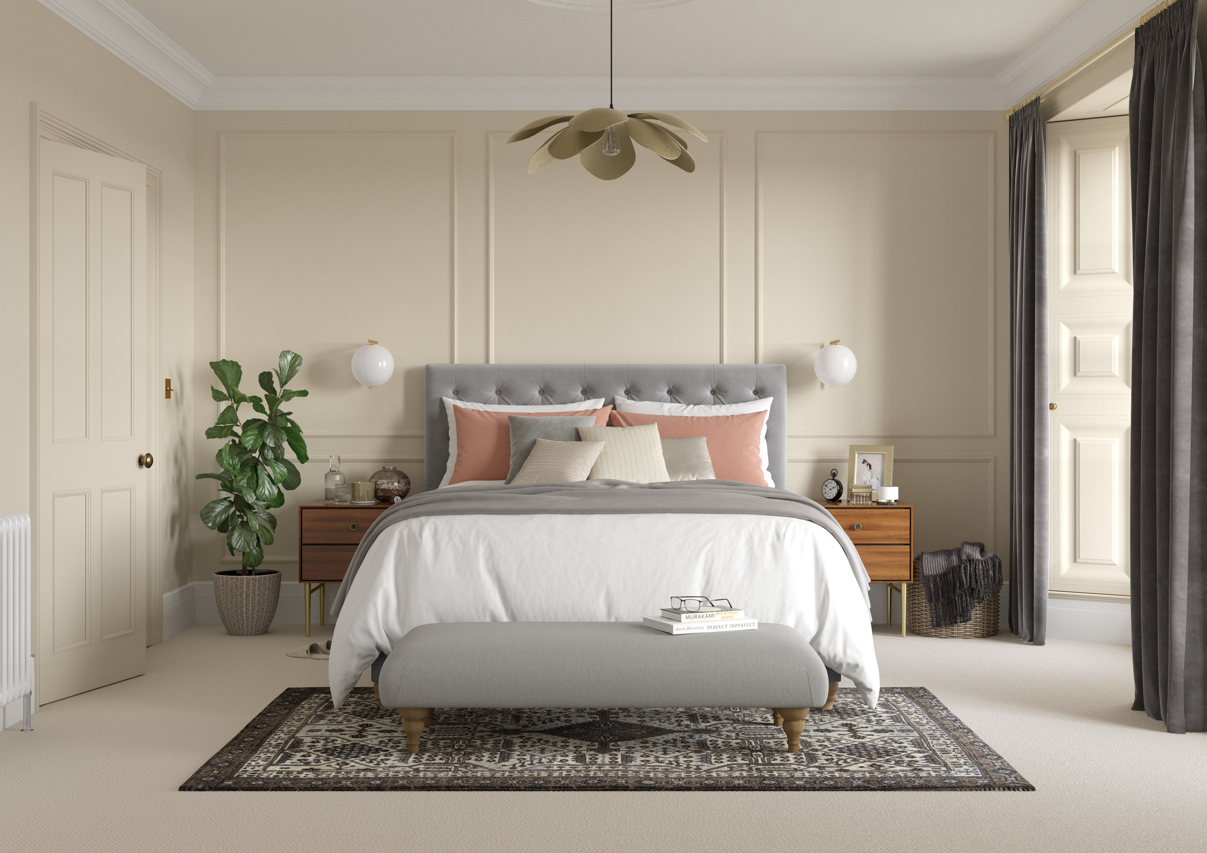 Raw Cashmere White Linnet Heritage Bedroom