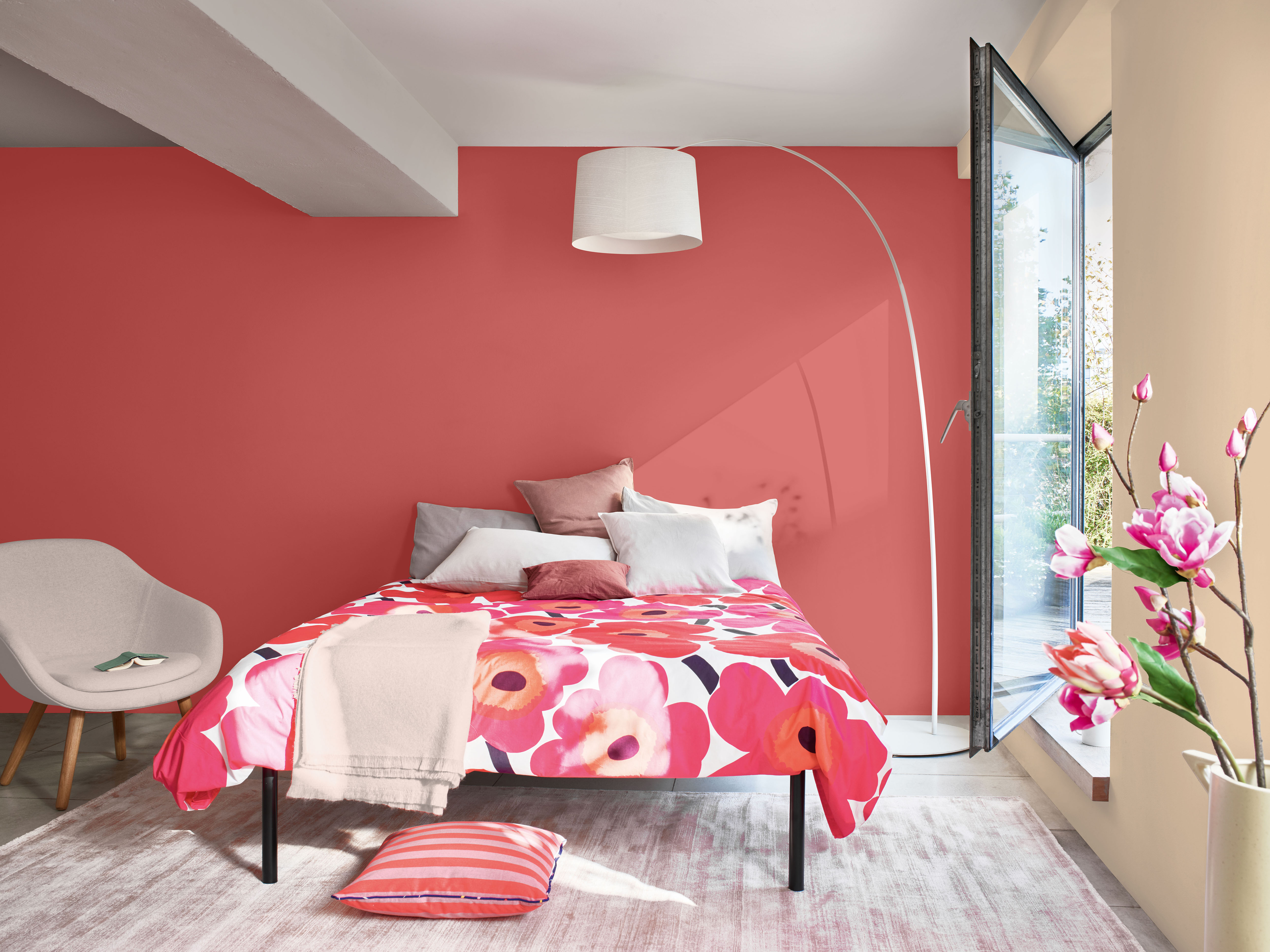 Dulux Heritage Coral Pink & Pearl Barley Bedroom