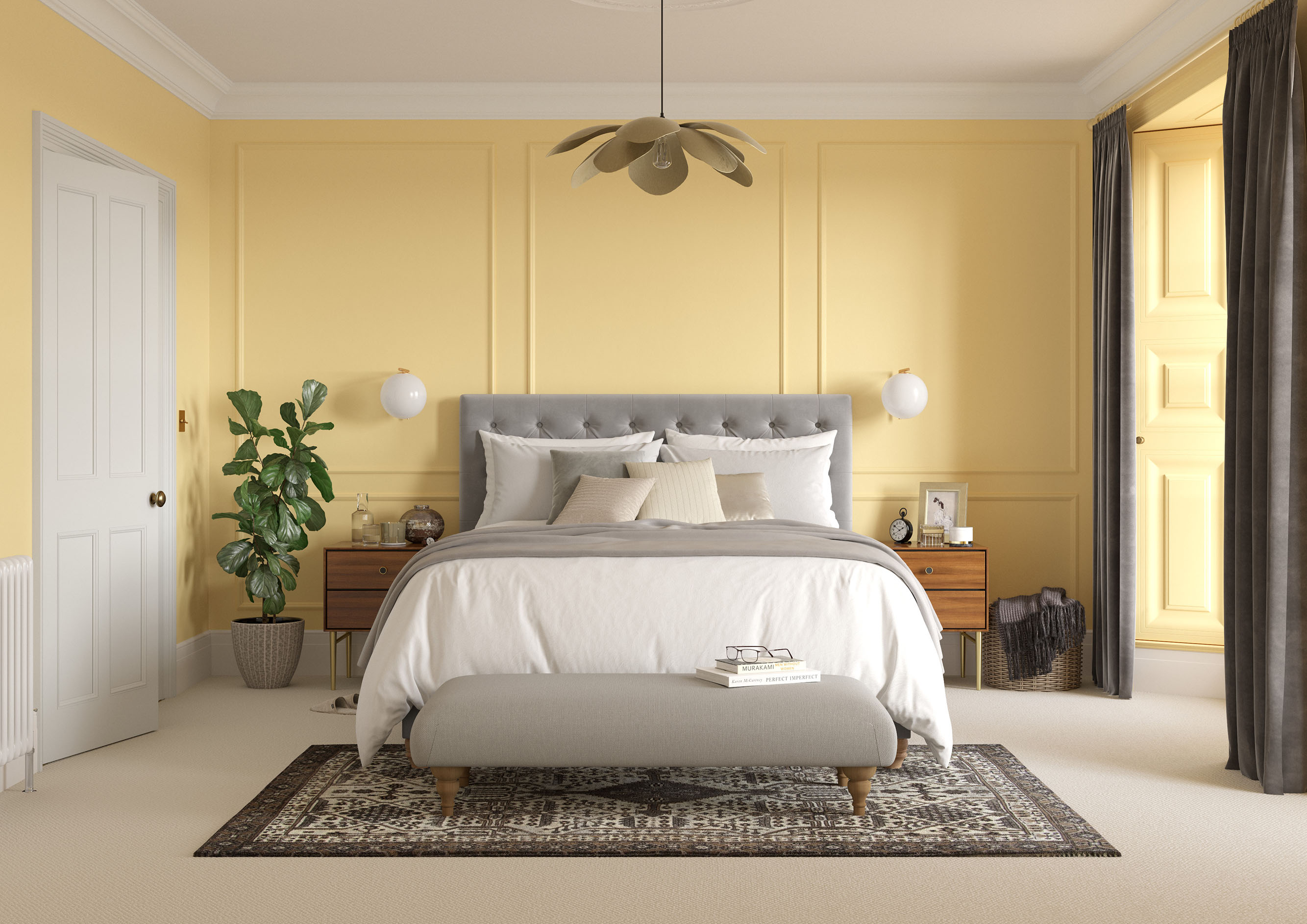 Dulux Heritage Butter Cup Bedroom