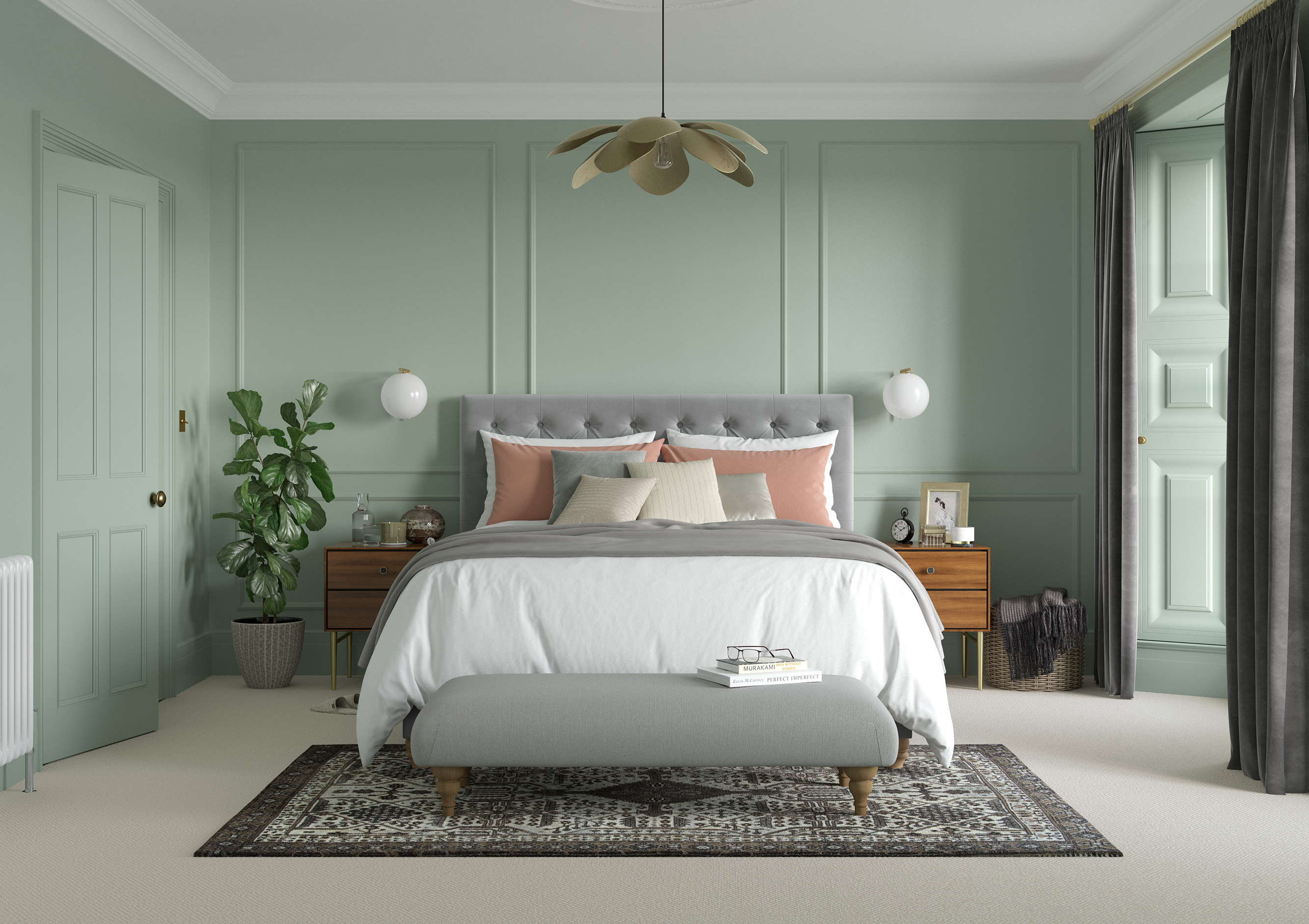 Rustic Sage Green Bedroom