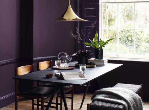 Wild Blackberry Walls Dark Aubergine Trim